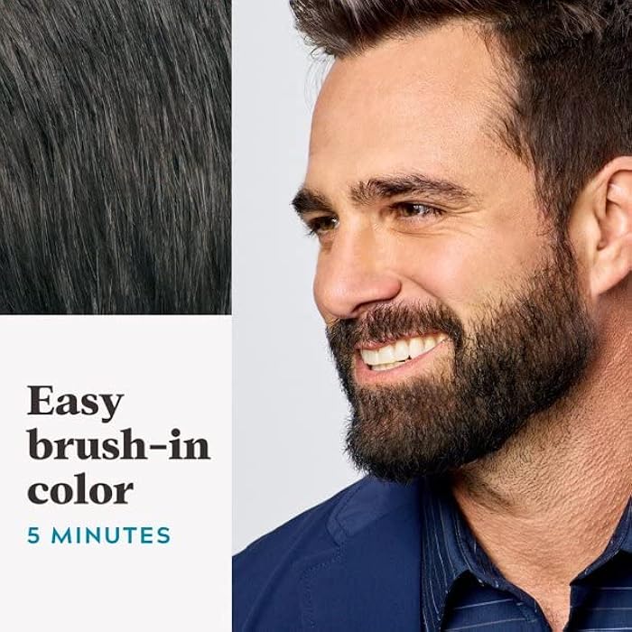 Just For Men Mustache & Beard Brush-In Color Gel M-45 Dark Brown 1 Kit - Image 4